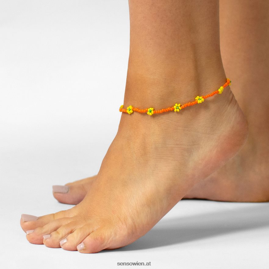 Schmuck Orange + Gelb Daisy Chain Fußkettchen Orange Senso 6NZ8L8588