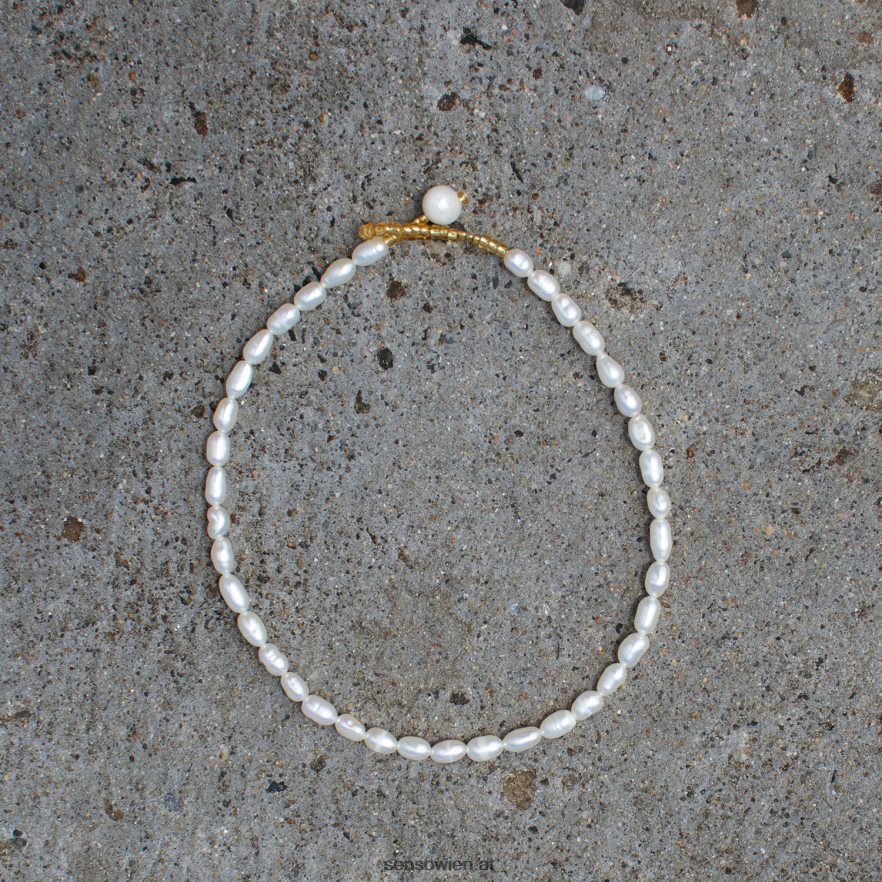 Schmuck Perlen-Fußkettchen weiß Senso 6NZ8L8586