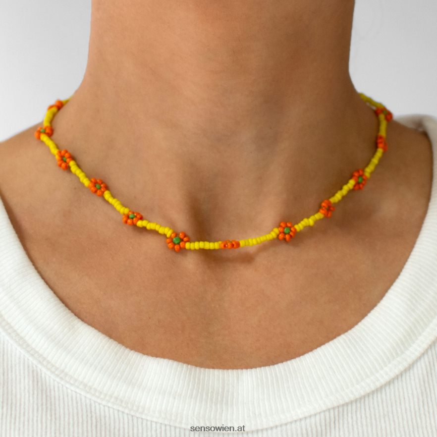 Schmuck, gelber Gänseblümchen-Halsband, gelb Senso 6NZ8L8583