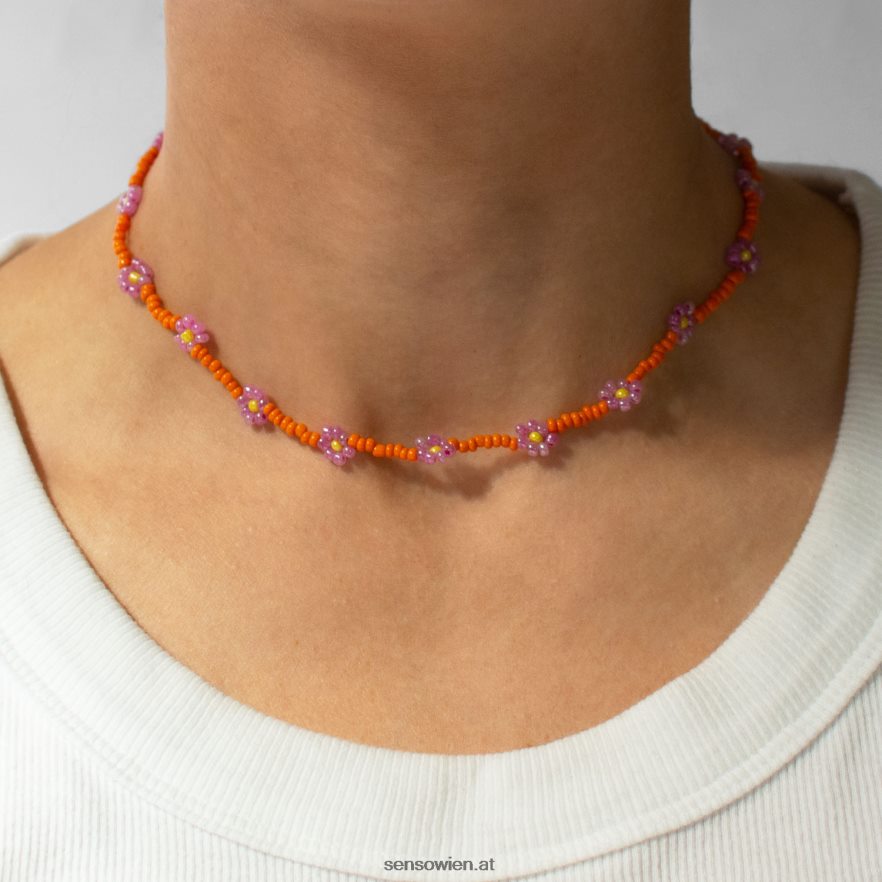Schmuck orange Gänseblümchen-Kettenhalsband orange Senso 6NZ8L8582