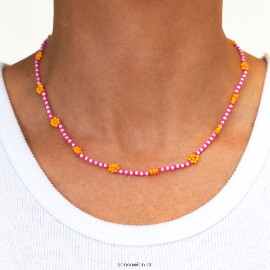 Schmuck rosa Gänseblümchen-Halsband rosa Senso 6NZ8L8585