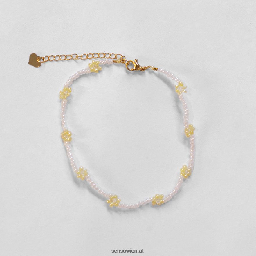 Schmuck weiß + cremefarbenes Gänseblümchen-Fußkettchen weiß Senso 6NZ8L8587